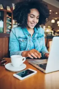 Girl with laptop - About Us page